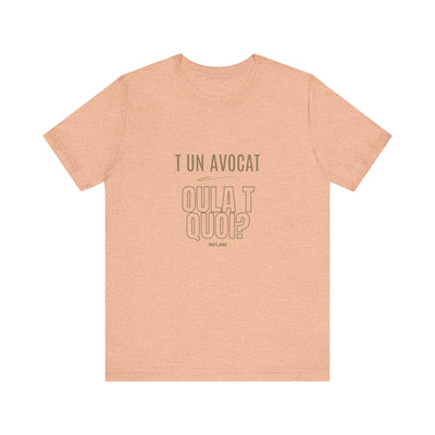 T-shirt "T un avocat ou?" ecrit beige