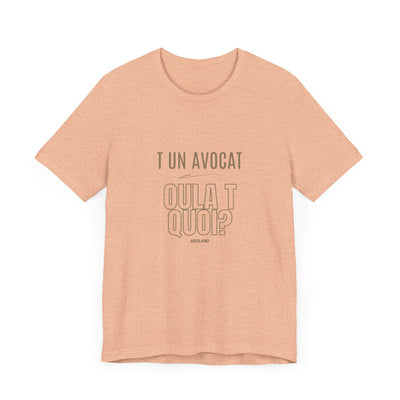 T-shirt "T un avocat ou?" ecrit beige