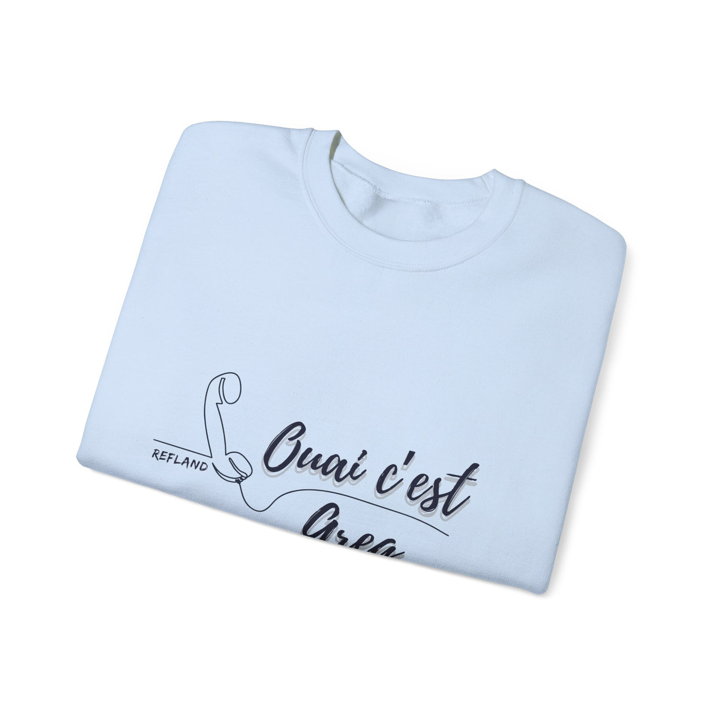 Sweatshirt "Ouai c Greg" texte bleu