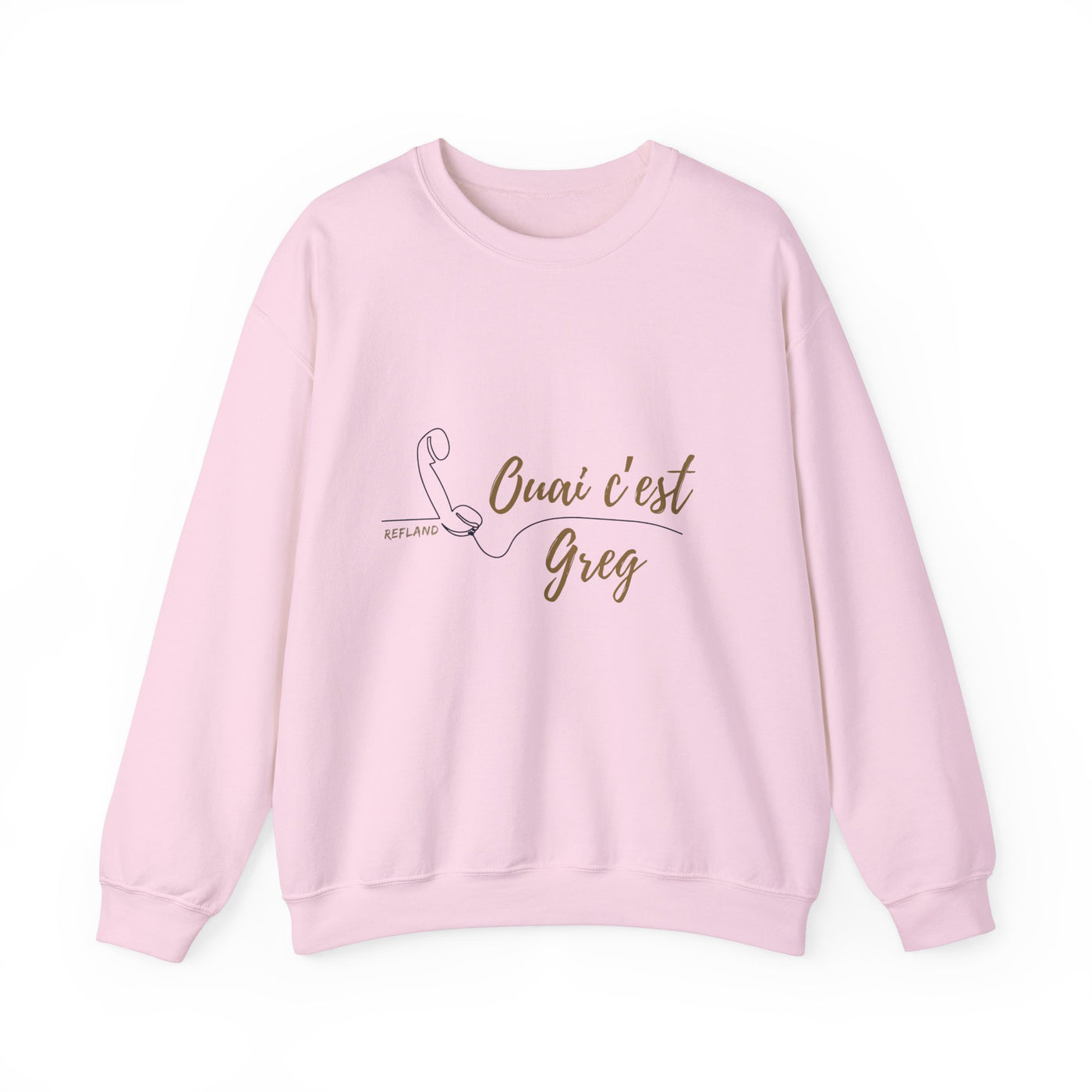Sweatshirt "Ouai c Greg" texte Beige