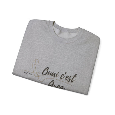 Sweatshirt 'Ouai c Greg" texte Noir