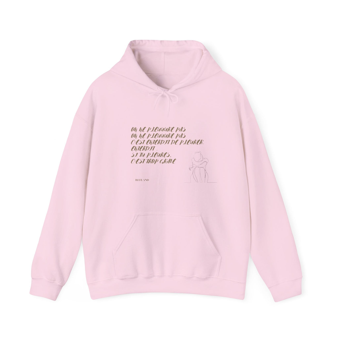 Hoodie "On ne pleure pas" - Écrit en Beige