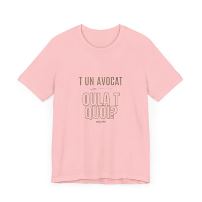 T-shirt "T un avocat ou?" ecrit beige