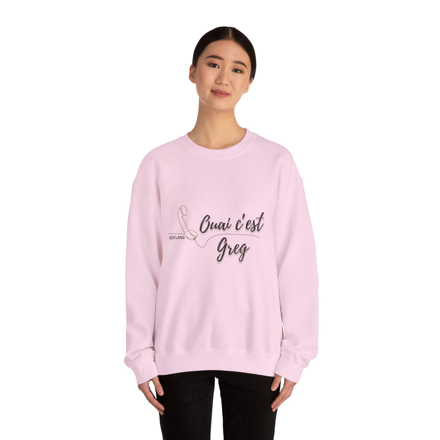 Sweatshirt 'Ouai c Greg" texte Noir