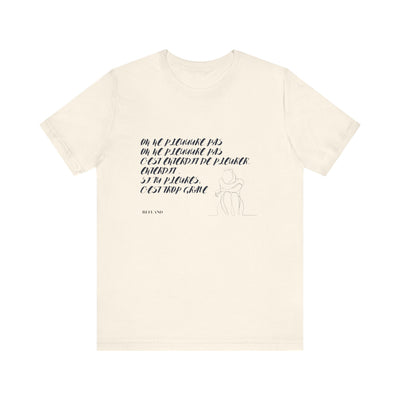 T-shirt "On ne pleure pas" - Écrit en Bleu