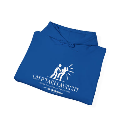 Hoodie "oh ptain laurent" - motif blanc