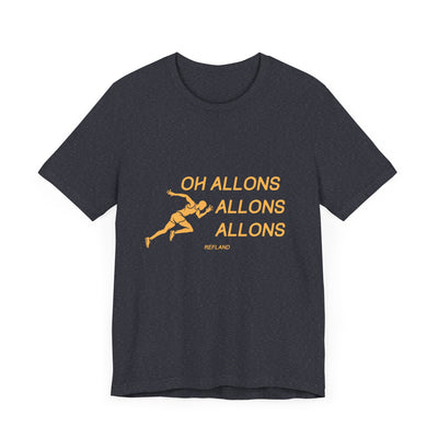 T-shirt -"Oh allons allons" ecrit orange