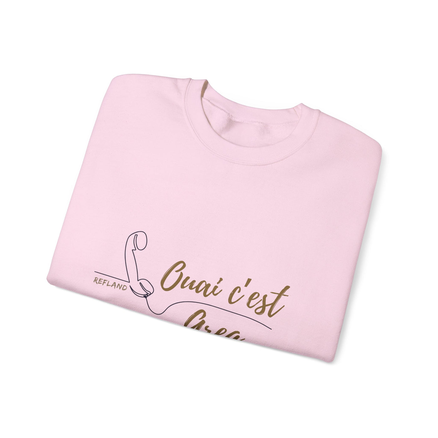 Sweatshirt "Ouai c Greg" texte Beige