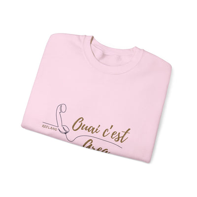 Sweatshirt "Ouai c Greg" texte Beige