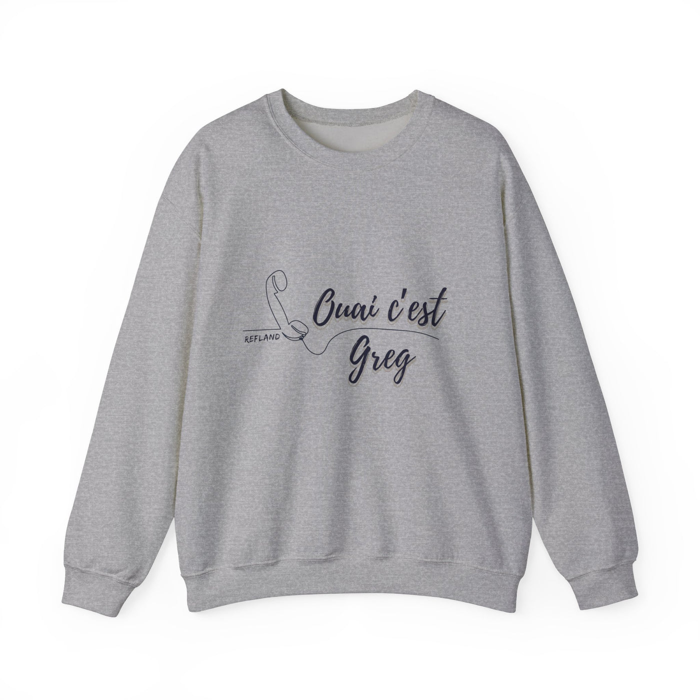 Sweatshirt "Ouai c Greg" texte bleu