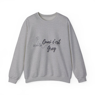 Sweatshirt "Ouai c Greg" texte bleu