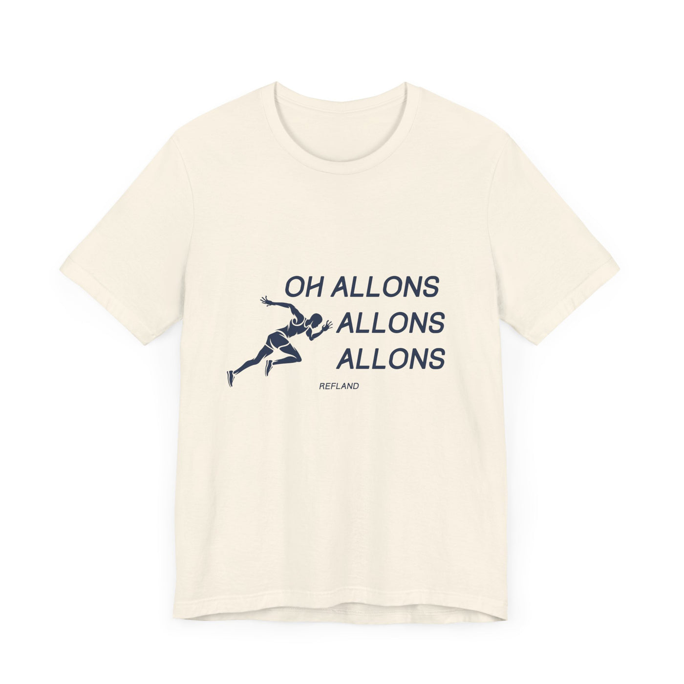 T-shirt "Oh allons allons" ecrit bleu