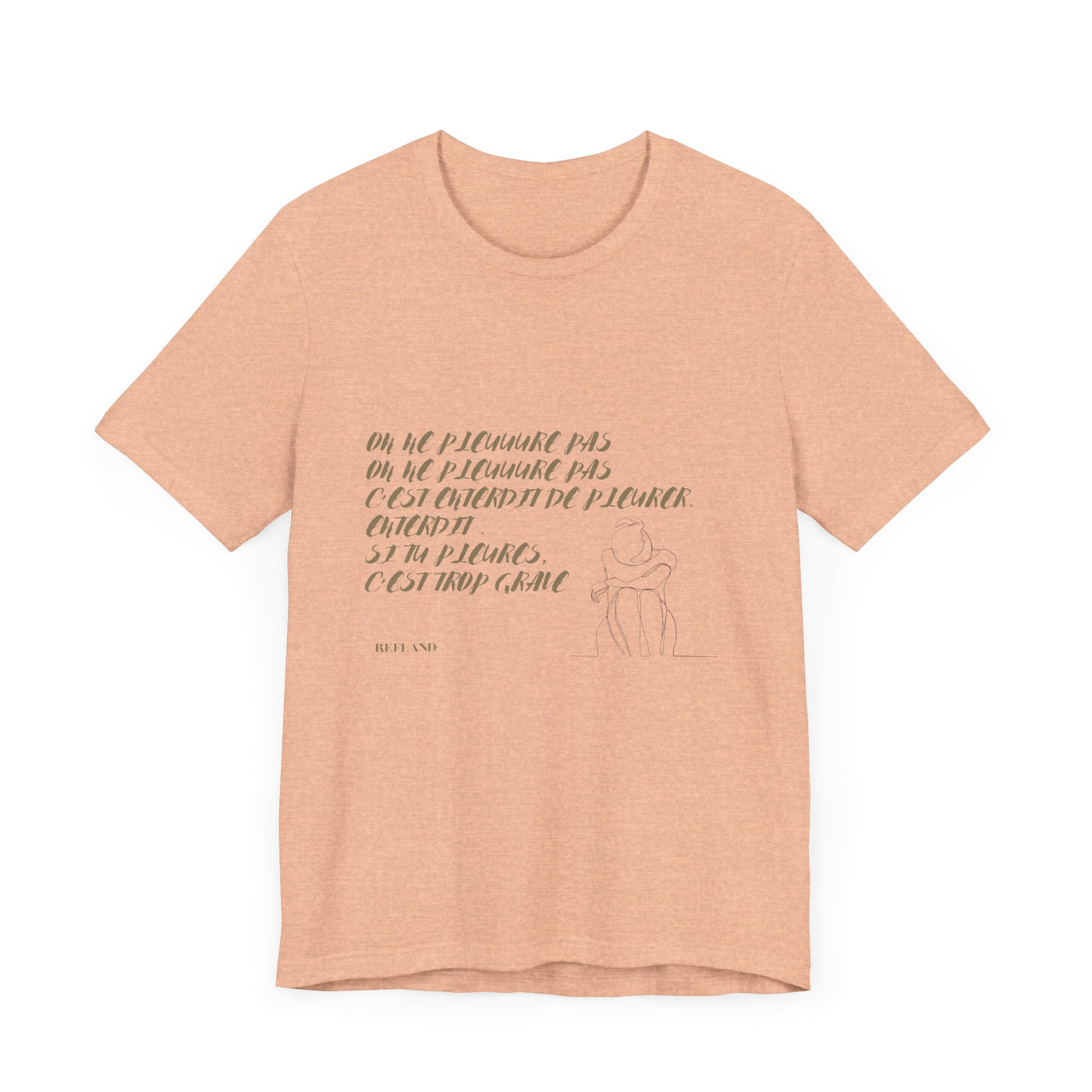 T-shirt "On ne pleure pas" - Écrit en Beige